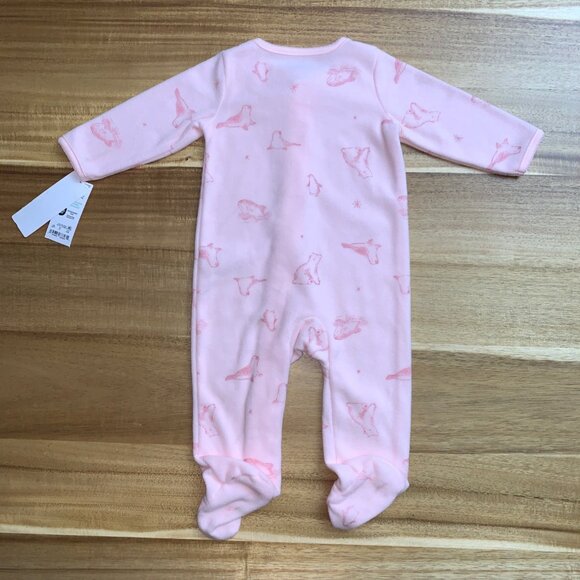 Carters Pink Animal Print Baby Girl Sleep & Play Pajamas Size 6M - Picture 3 of 9